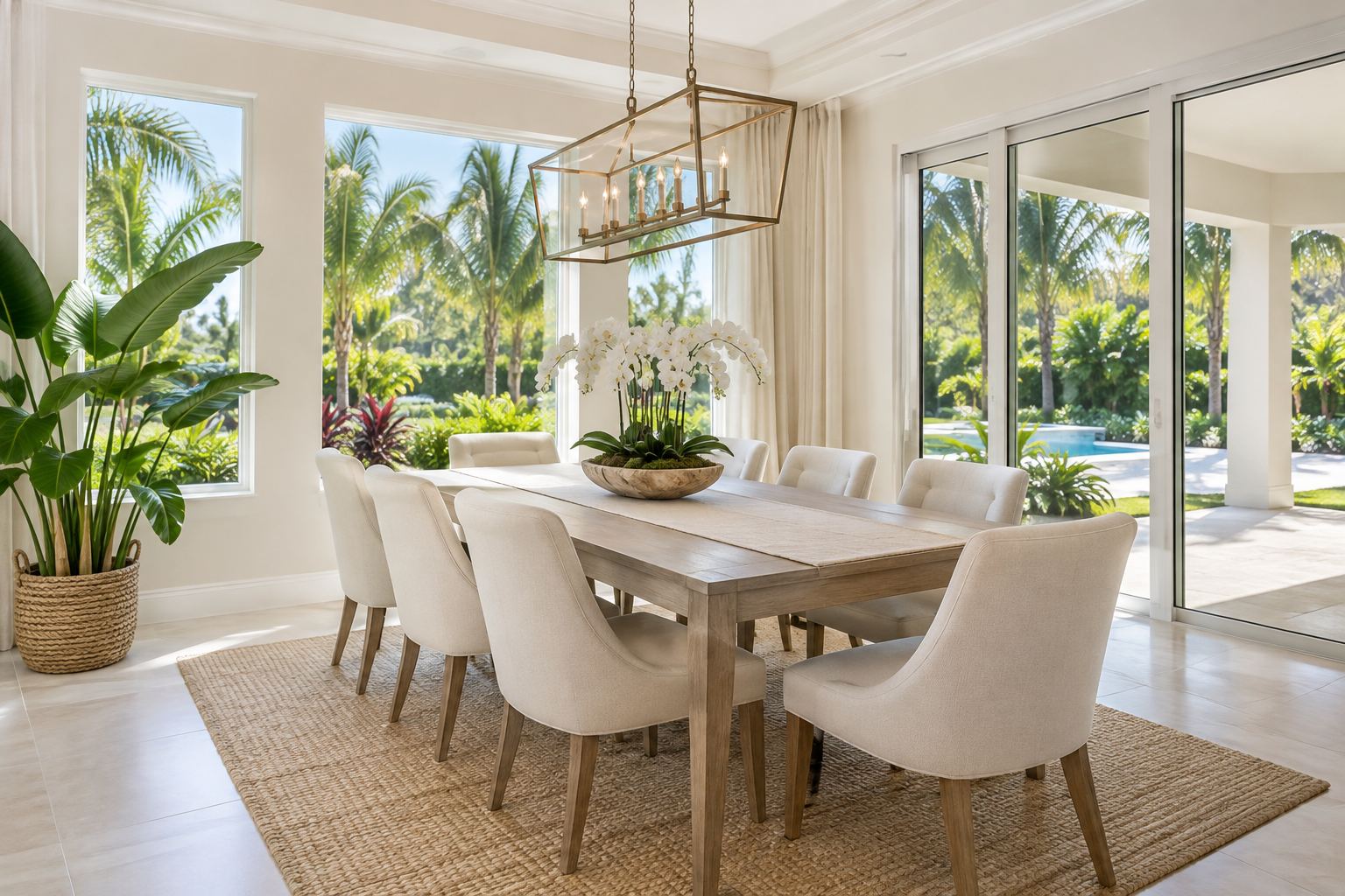 A bright South Florida home interior, illustrative